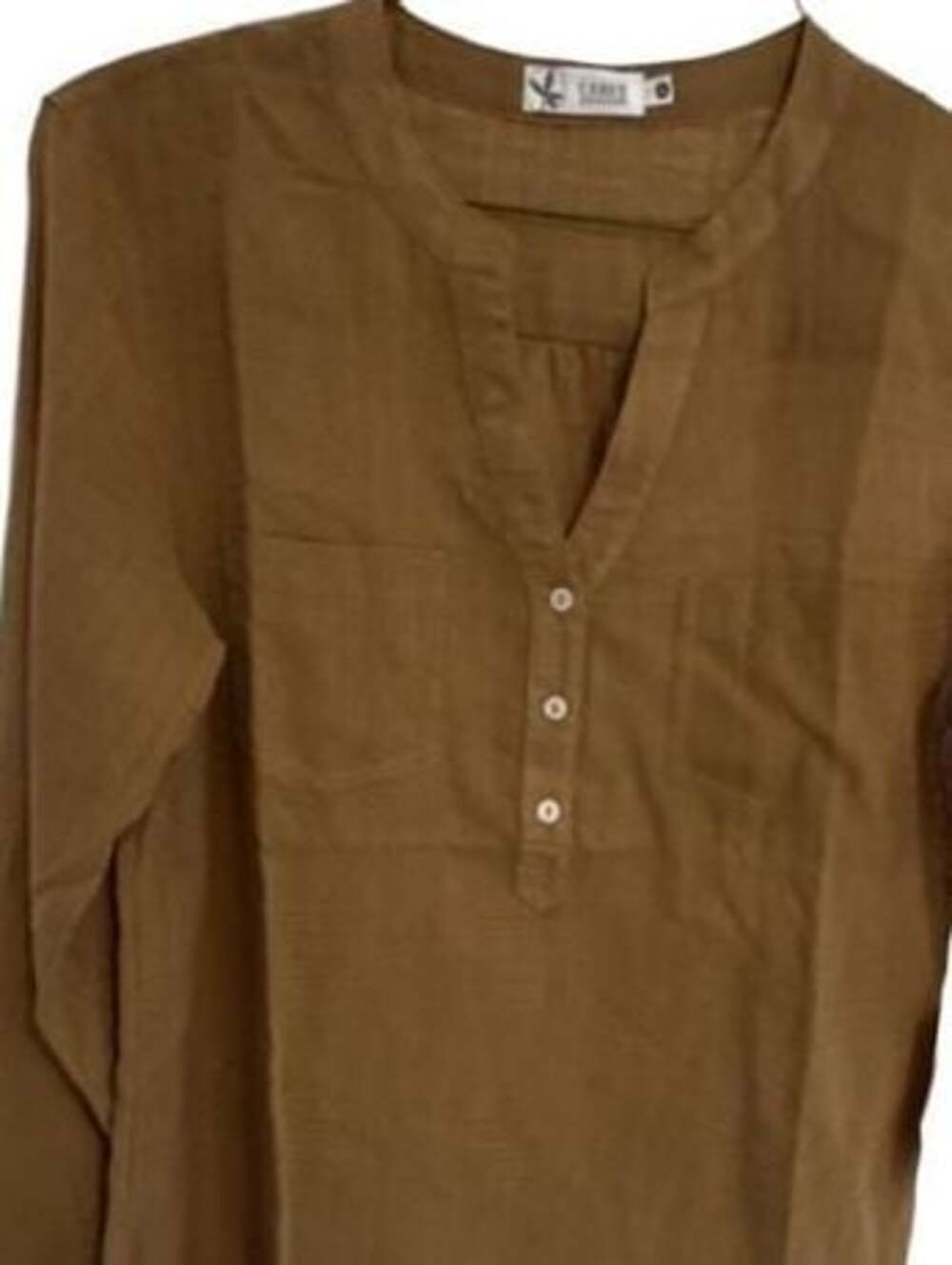 Carve Designs Dylan Textured Shirt Golden Brown Women's Medium NWT
